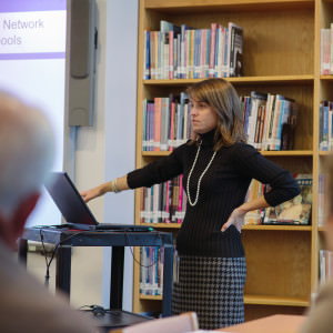 Dr. Jeni Corn of the Friday Institute presents the Digital Learning Plan to the EducationNC Board of Directors.