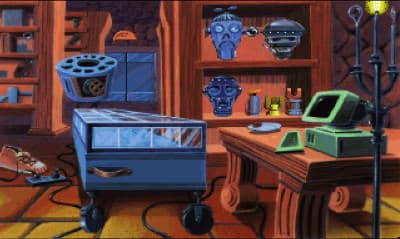 The robotics room in The Castle of Dr. Brain, by Sierra On-Line Inc.