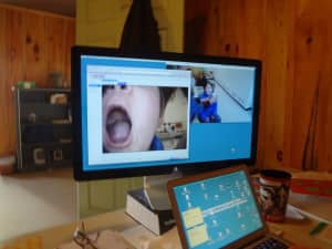 North can control medical devices and a camera from his office. Photo credit: Taylor Sisk