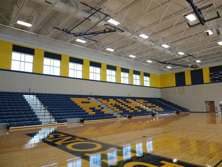 Rocky Mount High School maximizes daylighting in its gym.