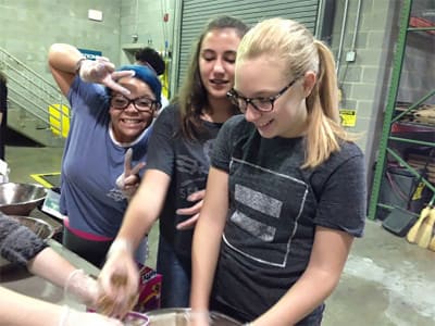 Bianca Ryan and classmates bagging insects for North Carolina Museum of Natural Science’s BUGFEST.