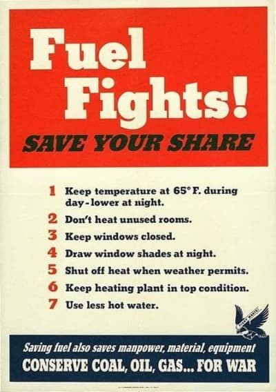 WWII energy conservation poster 