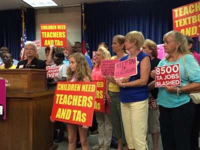 June press conference at General Assembly about teacher assistants (Photo Credit: Alex Granados)
