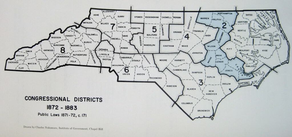 North Carolina Congressional Districts, 1872-1883