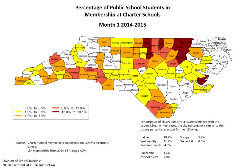 2015 North Carolina Charter Map