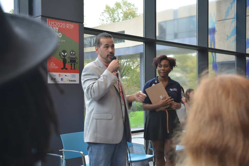 Brett Brenton, Director of US2020 RTP and Tatiana Jenkins, AmeriCorps VISTA