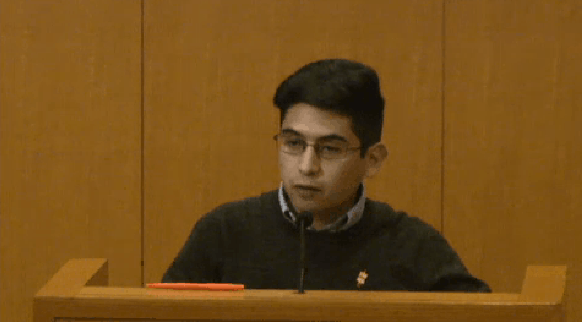 Steveen Vargas (Screen shot from CMS video of the board meeting)