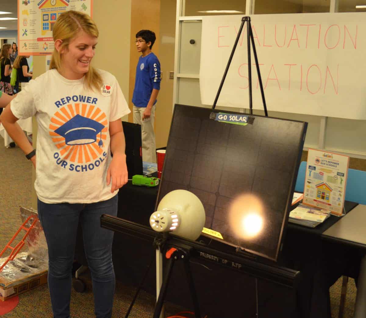 Courtney Bachman, an intern at Repower Our Schools (Photo Credit: Alex Granados)