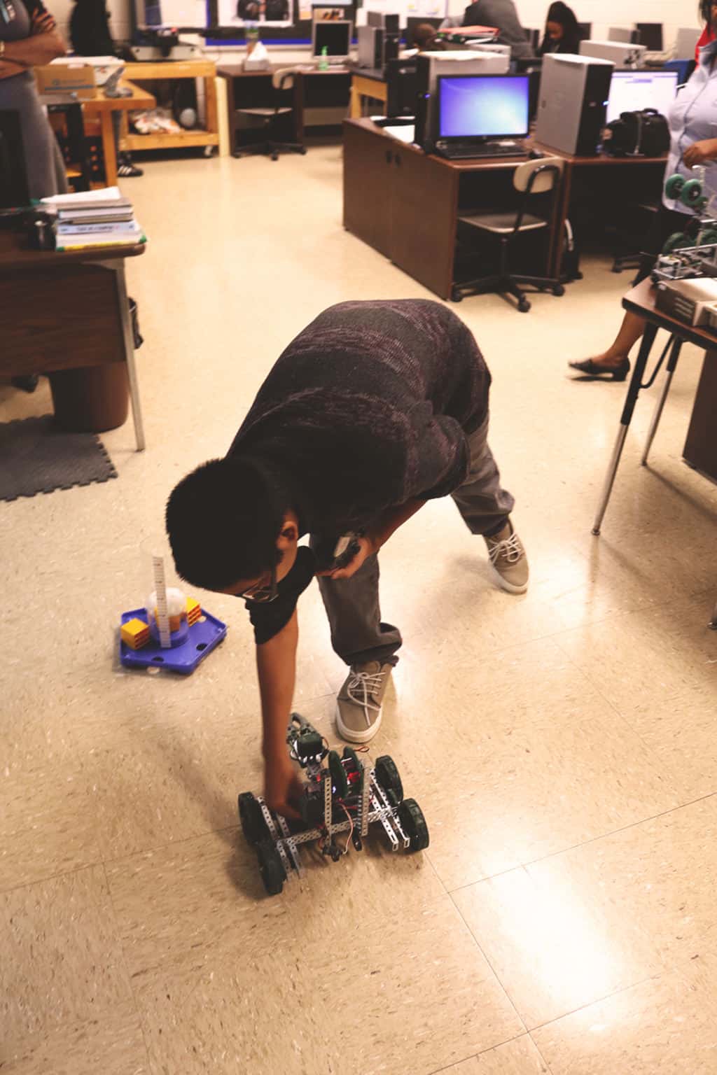 Students in the Academy of Engineering Technology at Westover High School in Fayetteville, North Carolina. (Photo credit: Todd Brantley/Education NC)