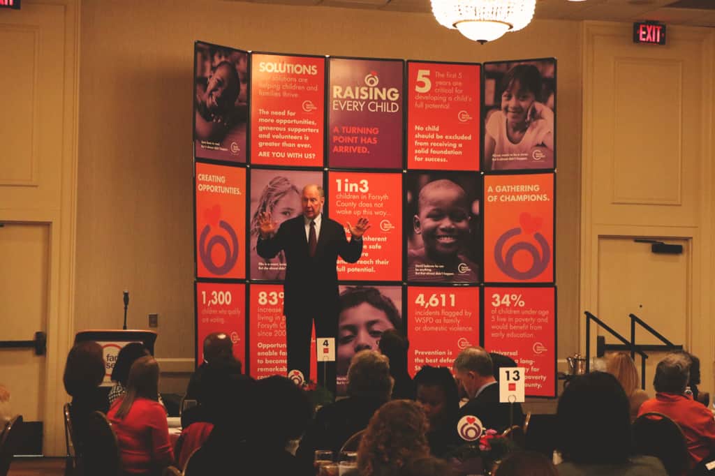 Robert Putnam speaking at the Family Services' Raising Every Child event in Winston-Salem. (Photo credit: Todd Brantley/Education NC)