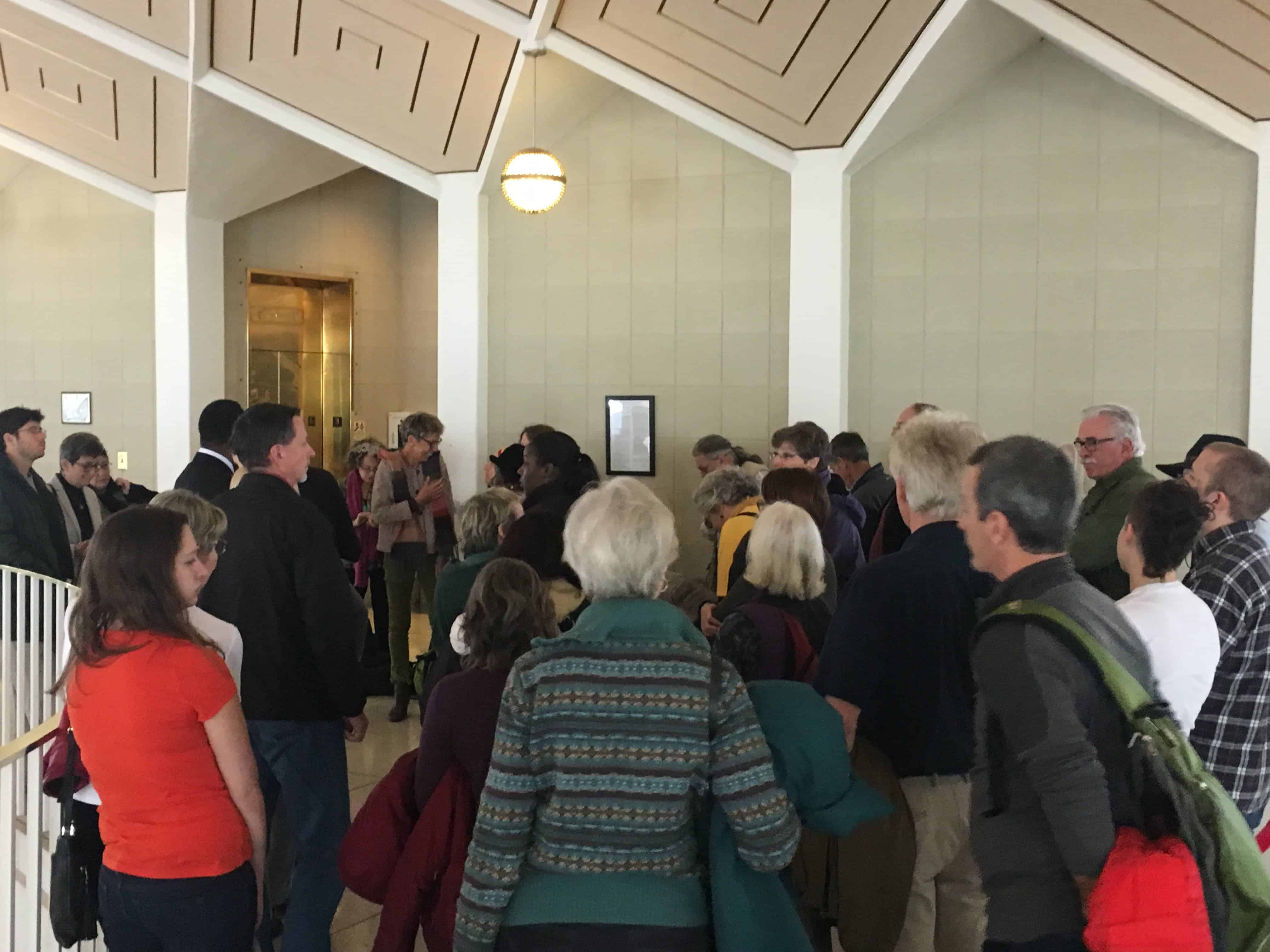 Public with NAACP gathers outside the Senate Chamber balcony before Senate session (Photo Credit: Alex Granados)