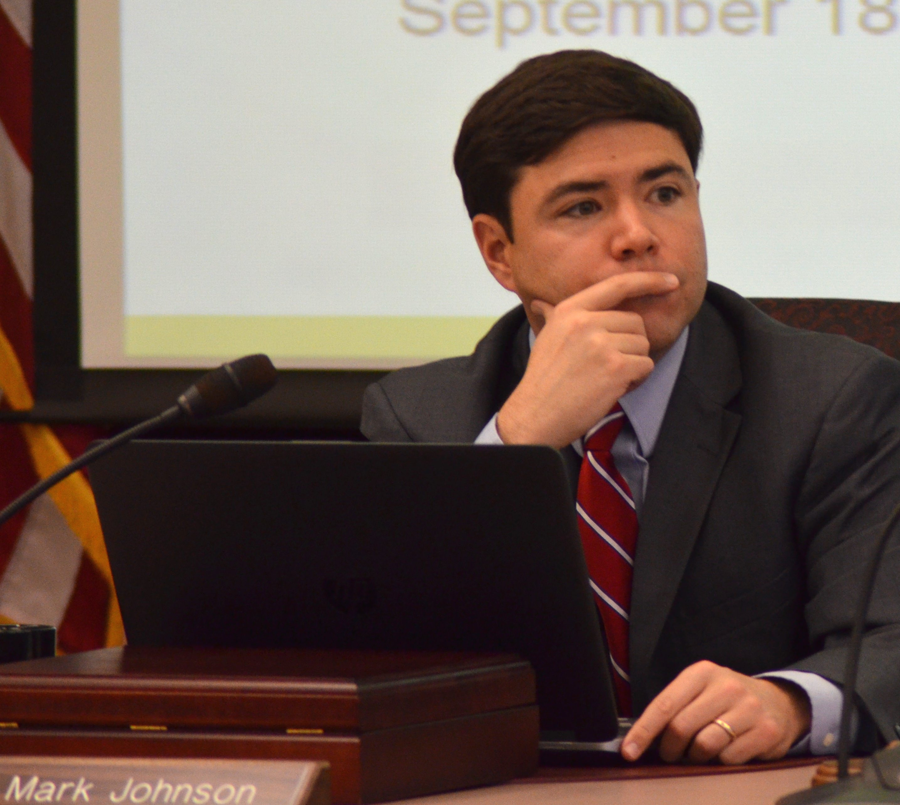Superintendent Mark Johnson on the second day of his State Board of Education meeting (Photo Credit: Alex Granados)