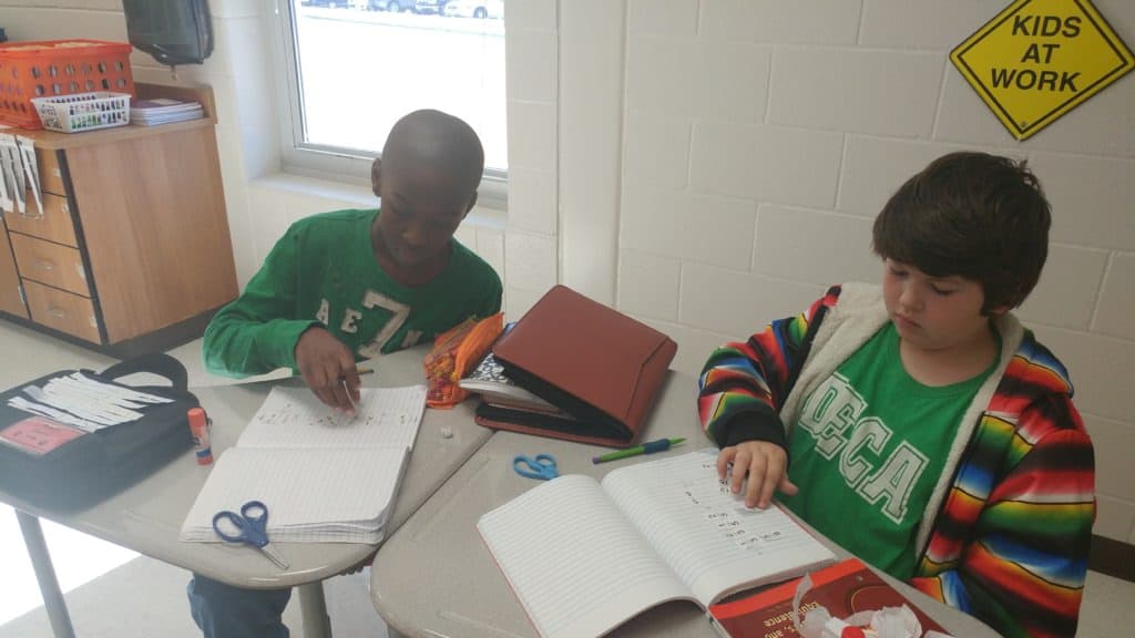 Students in Ms. Pilkington's sixth grade math class in Johntson County explore fractions as parts of a whole using the Connected Math Project CCSS-aligned curriculum.