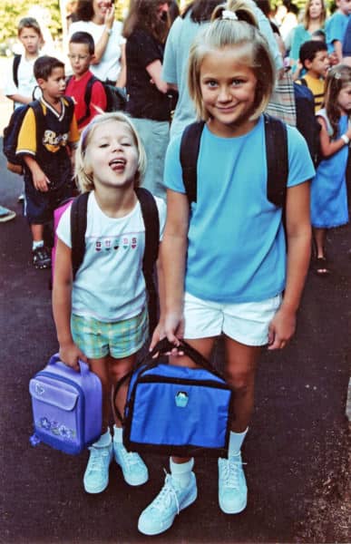 The author as a child + lunchbox.