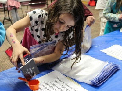 girl prepping ice cream