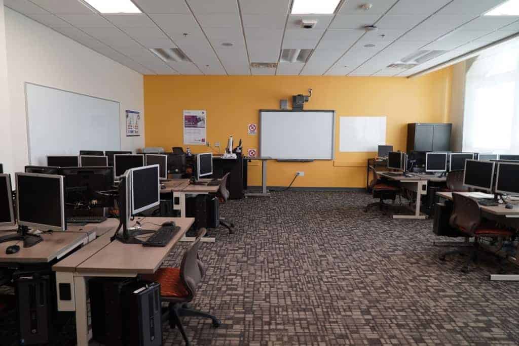 Classroom full of computers