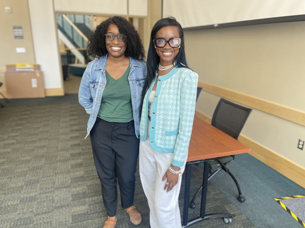 CREED's Kamille Bostick, Director of Programming and Khamiah Alderman, CREED's Youth Program Manager at youth leadership summit.