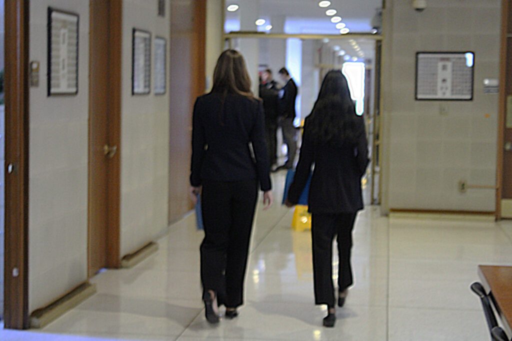 students walking with back turned