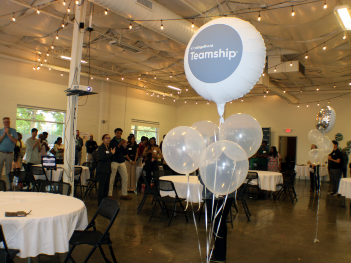white balloon with the words college board teamship